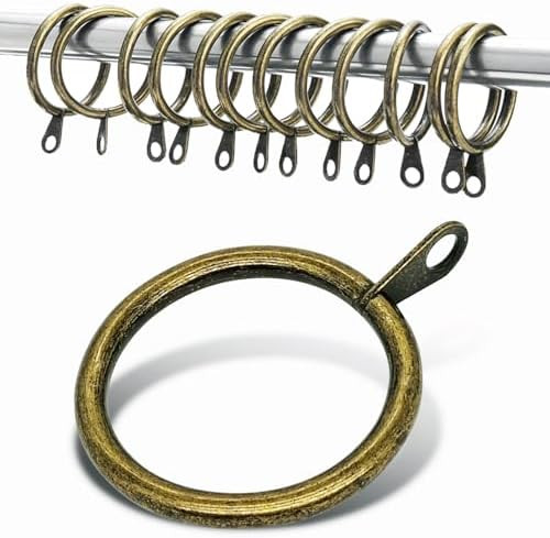 20 pcs Metal Curtain Rings with Eyelet, 1-1/2 inch Inner Diameter,Fits Up to 1-1/4 Inch Rod… | Amazon (CA)