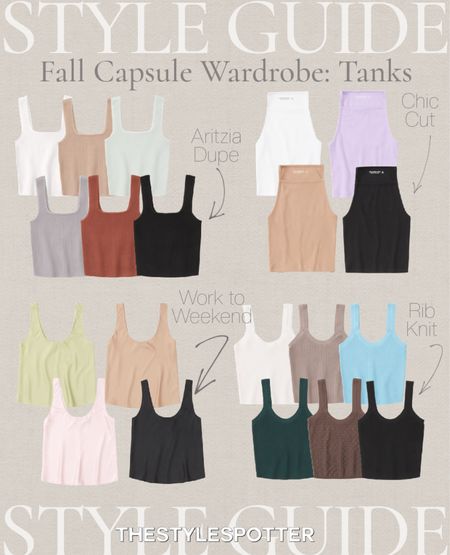 Build Your Fall Capsule Wardrobe: Tank Tops 🍁 
Building a wardrobe with quality staples will give you endless outfit combinations. A range of colors and cuts will ensure hundreds of fun look. I’ve gathered my favorite tank tops for your fall and winter capsule wardrobe.
Shop the closet essentials 👇🏼 🍁 
P.S All of these Abercrombie & Fitch pieces are 20% off right now! 🏃🏼‍♀️ 

#LTKSeasonal #LTKstyletip #LTKsalealert