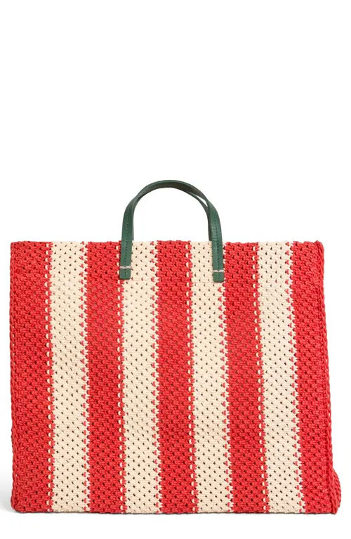 Clare V. Simple Crochet Tote in Cream/Bright Poppy Crochet at Nordstrom | Nordstrom