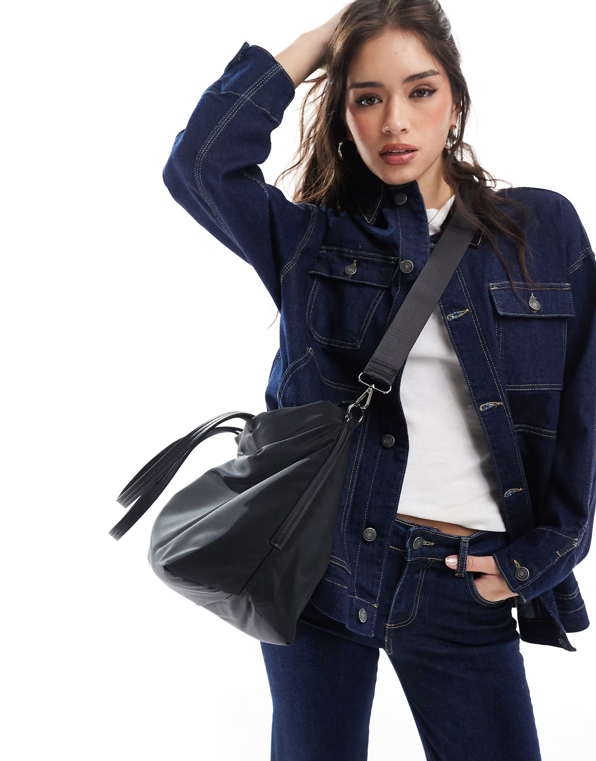 Stradivarius nylon tote bag in black | ASOS (Global)