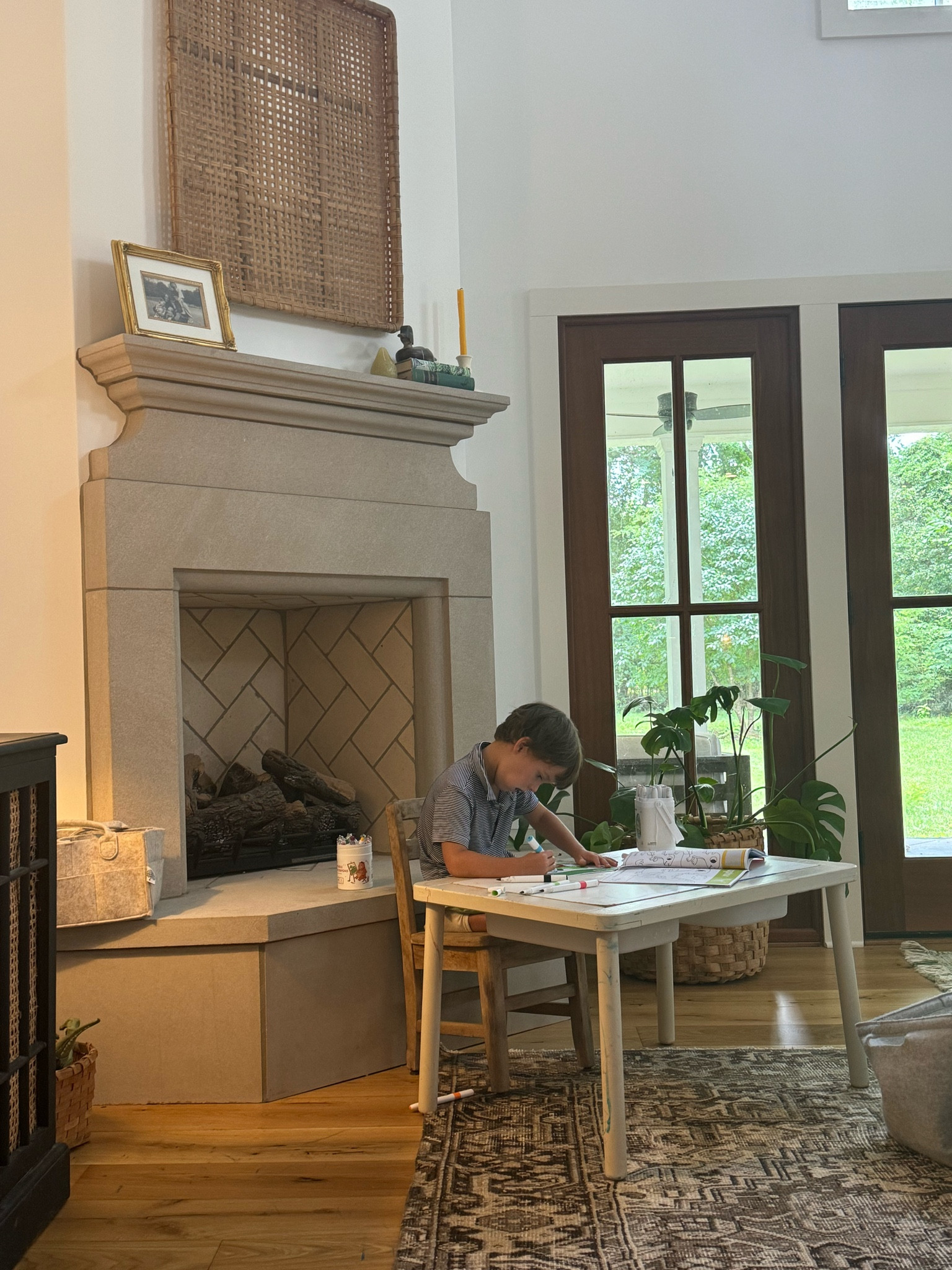 Our art table and new crayons and markers!!