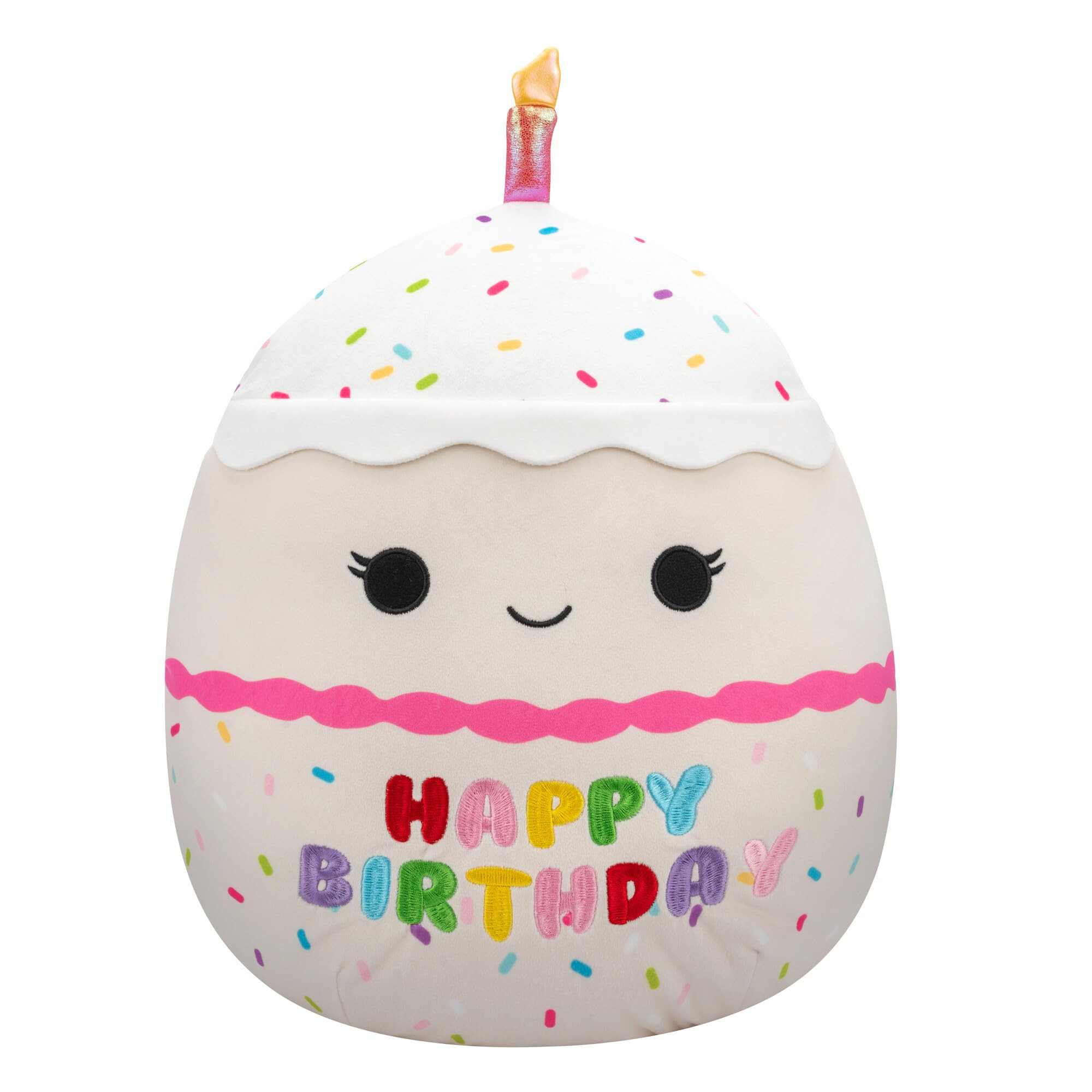 Amazon.com: Squishmallows Original 14-Inch Lyla Vanilla Birthday Cake with Rainbow Sprinkles Embr... | Amazon (US)