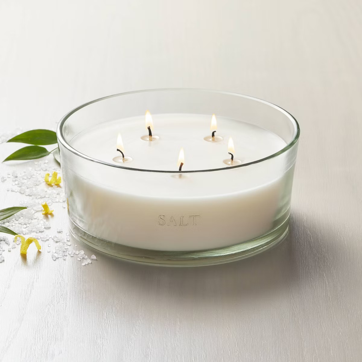 5-Wick Clear Glass Salt Knob-Lid Jar Candle 28oz - Hearth & Hand™ with Magnolia: Soy Blend, 40h... | Target