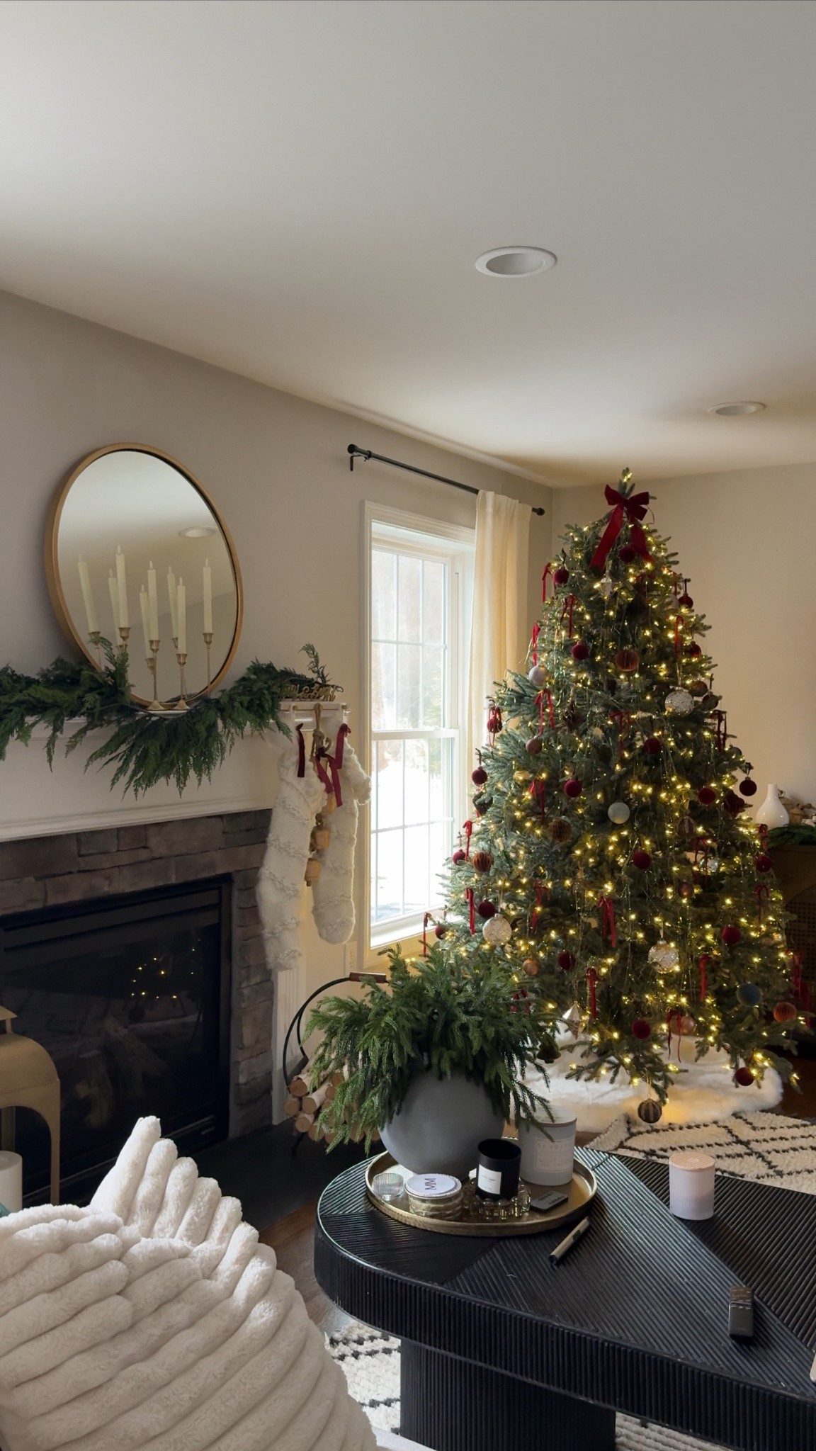 Holiday home decor 🎄✨🫶🏼 Christmas tree decor, holiday home, stockings, tree ornaments, ribbon, gold candle holders, gold lantern, firewood 

#LTKHoliday #LTKGiftGuide #LTKHome