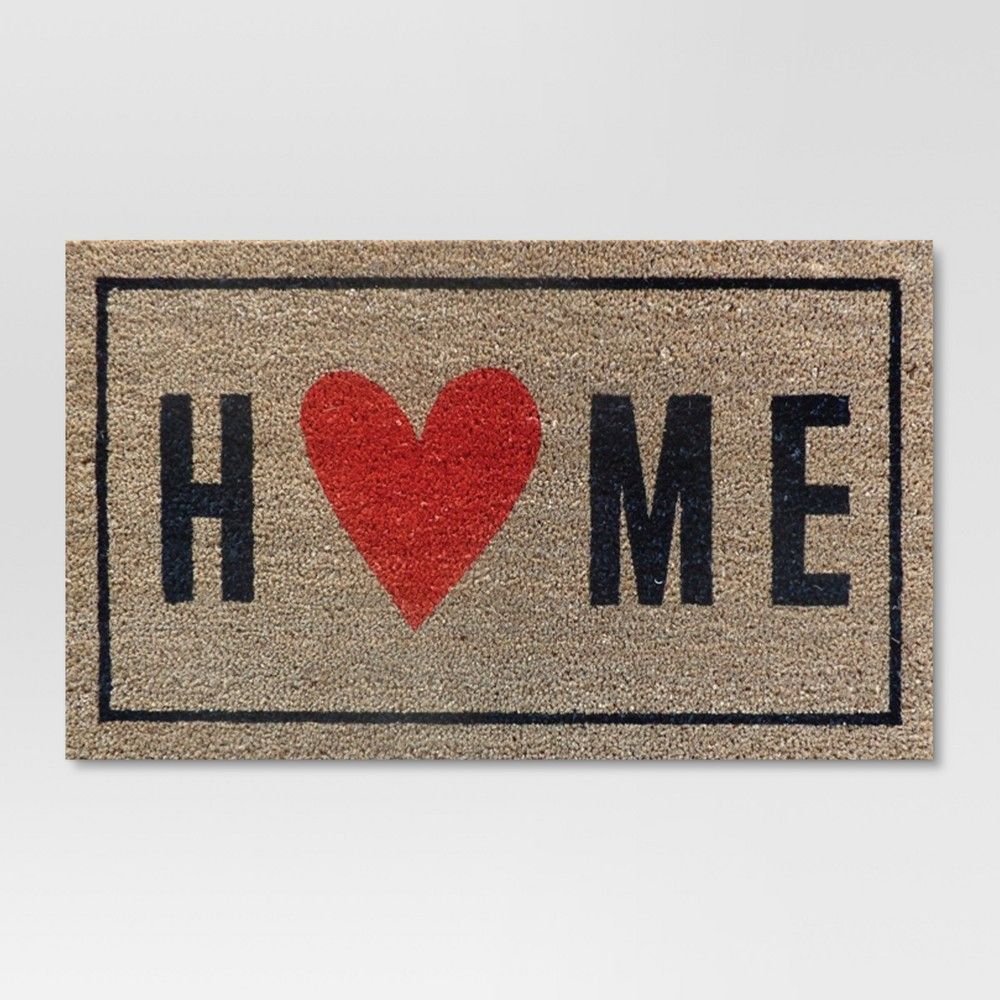 Home with the Heart Typography Doormat 1'6""x2'6"" - Room Essentials , Beige | Target