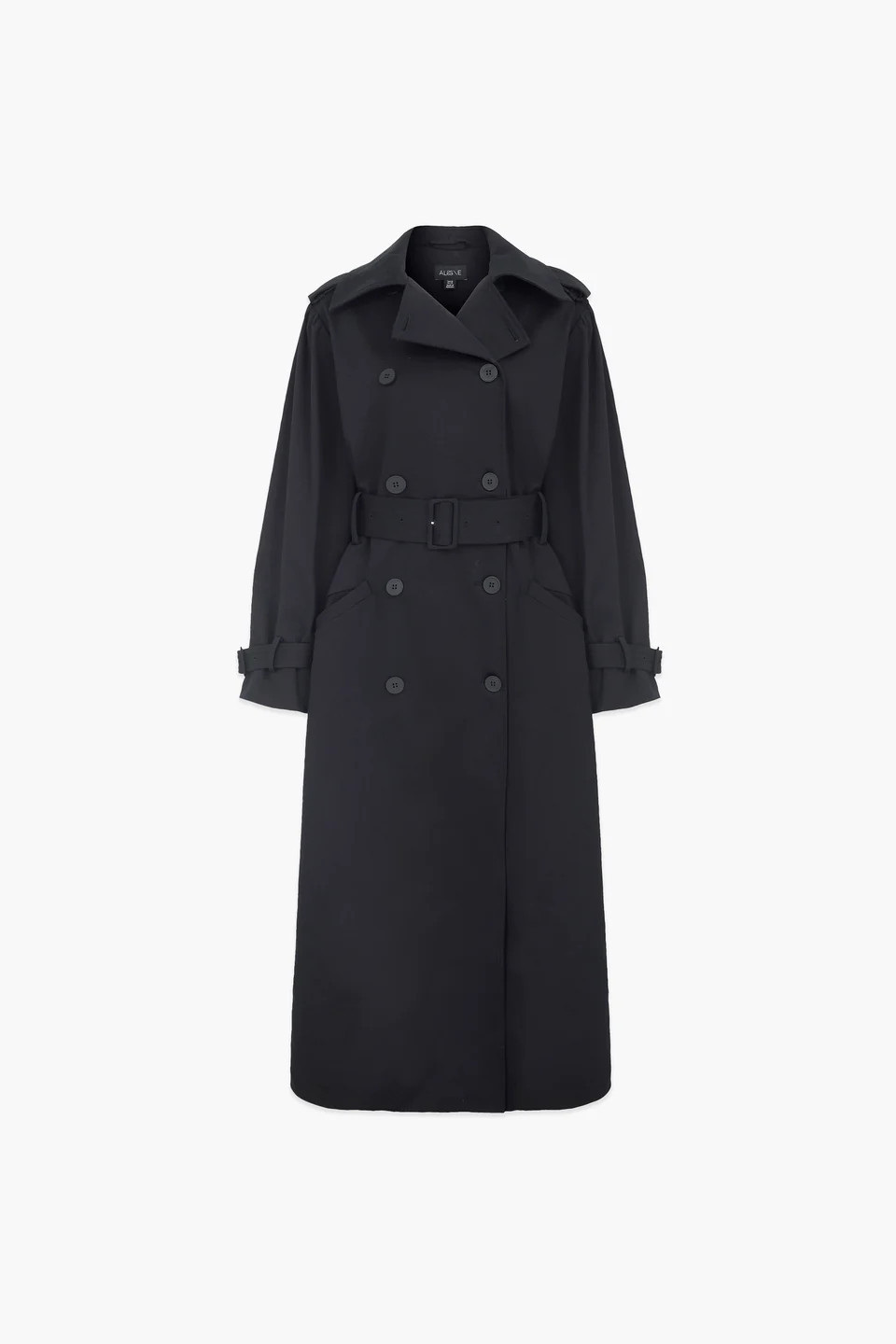 Julia | Puff Sleeve Trench Coat in Black | ALIGNE | ALIGNE UK & EU