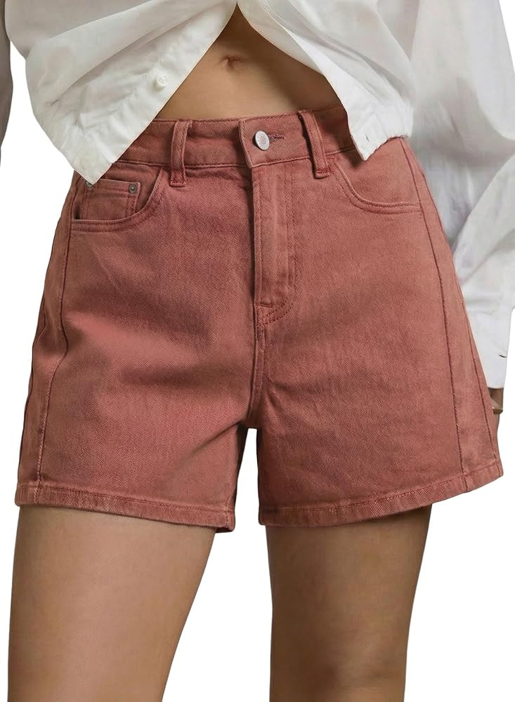 Sidefeel Women's Jean Shorts High Waisted Stretchy Casual Side Seam Denim Shorts | Amazon (US)