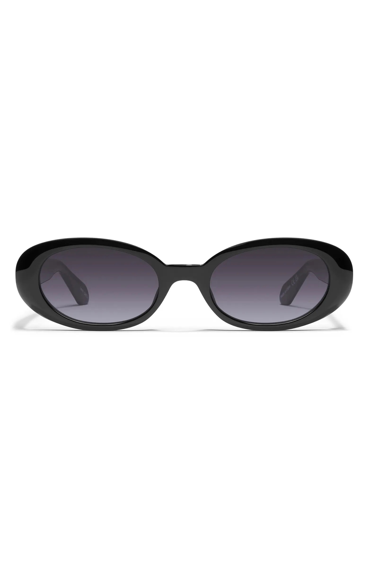 QUAY Felt Cute 52mm Gradient Small Oval Sunglasses | Nordstrom | Nordstrom