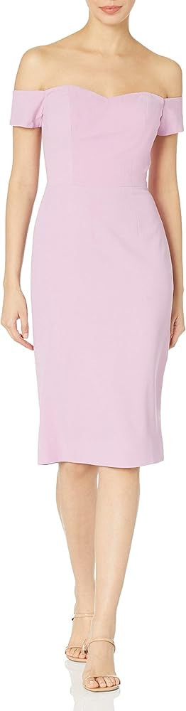 Dress the Population Women's Bailey Off The Shoulder Sweetheart Bodycon Midi Sheath Dress | Amazon (US)