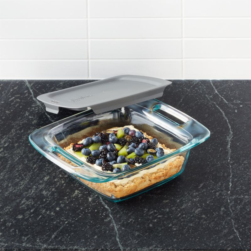 Pyrex Square Baking Dish with Lid + Reviews | Crate and Barrel | Crate & Barrel