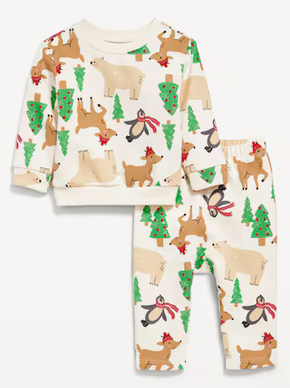 Printed Crew-Neck Sweatshirt and Sweatpants Set for Baby | Old Navy (US)