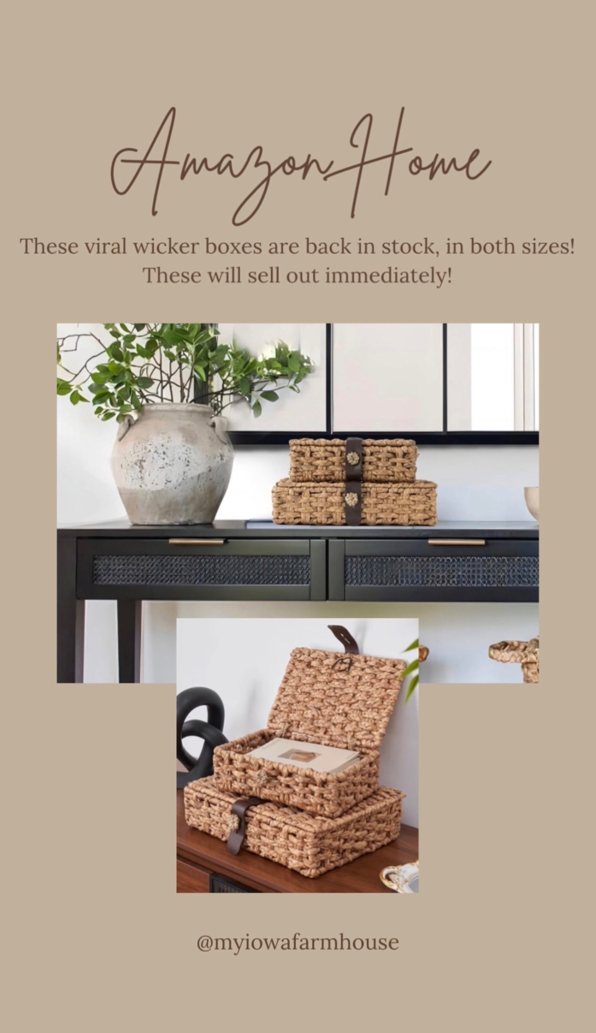 These McGee & Co. look alike wicker boxes are back in stock on Amazon, in both sizes! These just keep going out of stock and when they come back in, it’s usually only one size. Grab these while they are both available! ￼

#LTKHome