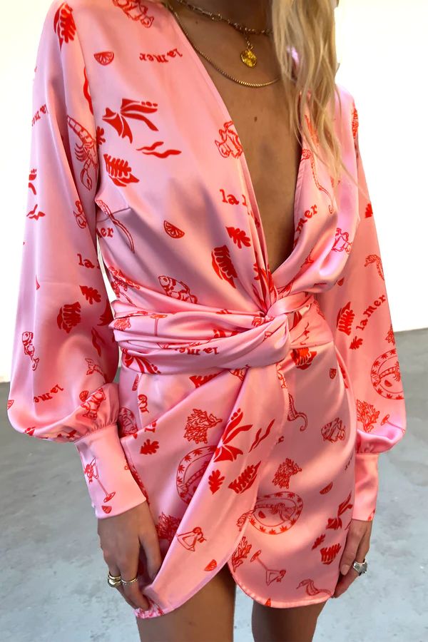 Pink La Mer Mini Wrap Dress | Never Fully Dressed (UK & IE)