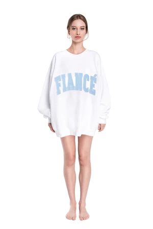 FIANCE SWEATSHIRT WHITE/BABY BLUE | The Bar