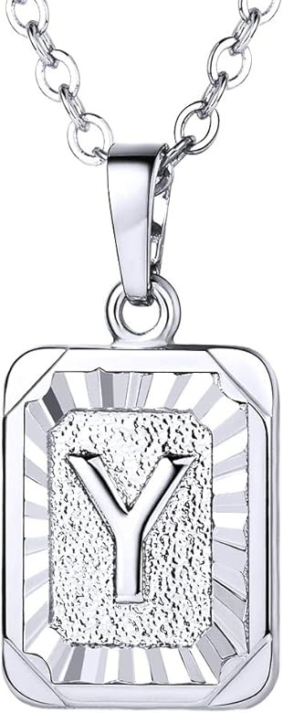 Monogram Necklace A-Z 26 Letters Pendants with Custom Engrave Service 18K Gold/Platinum Plated La... | Amazon (US)