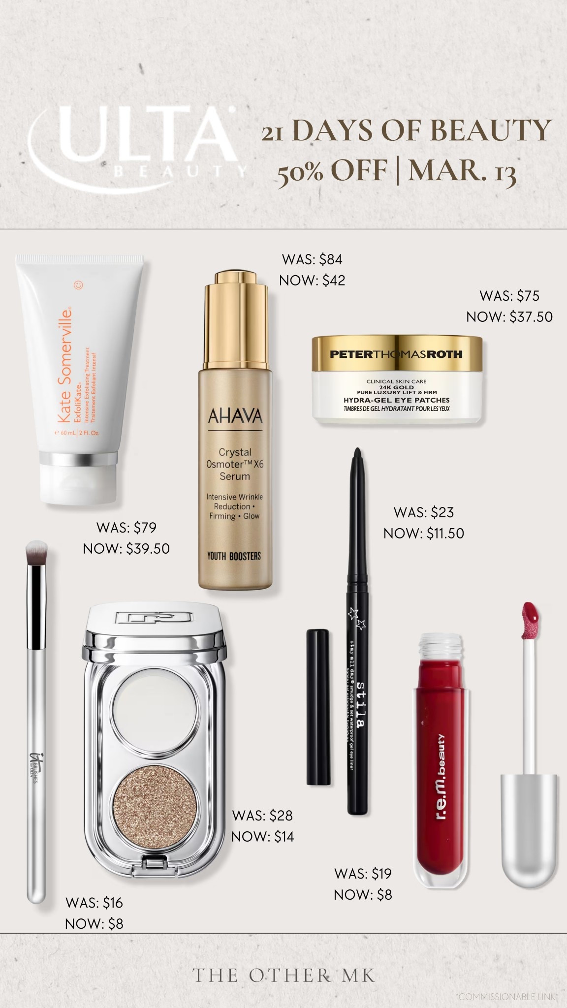 All of these 50% off with Ulta‘s 21 days of beauty!

Beauty, Skin care, Lip products, Self care, Eyeshadow, Beauty must haves, Skin care must haves, Makeup 

#LTKBeauty #LTKSaleAlert #LTKWatchNow