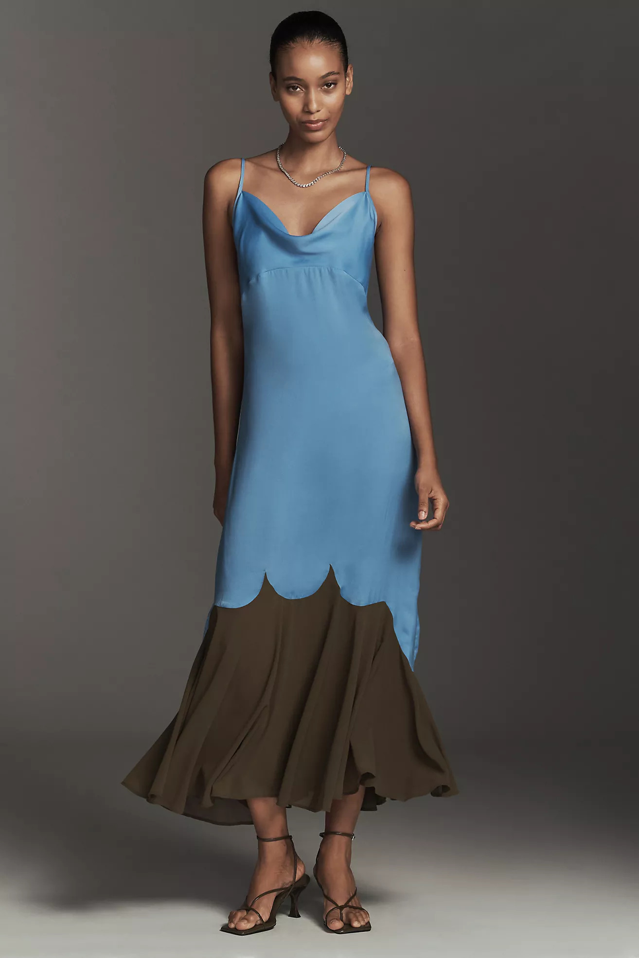 LyreBird Cowl-Neck Midi Slip Dress | Anthropologie (US)