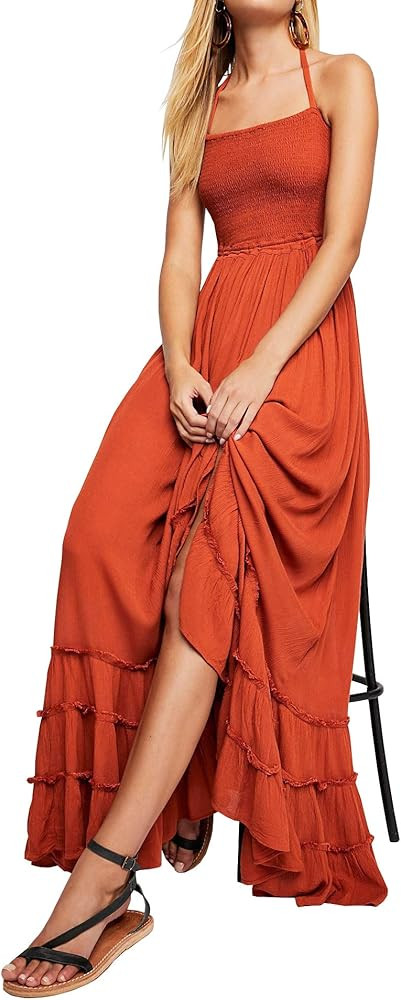 R.Vivimos Womens Summer Cotton Sexy Backless Long Dresses | Amazon (US)