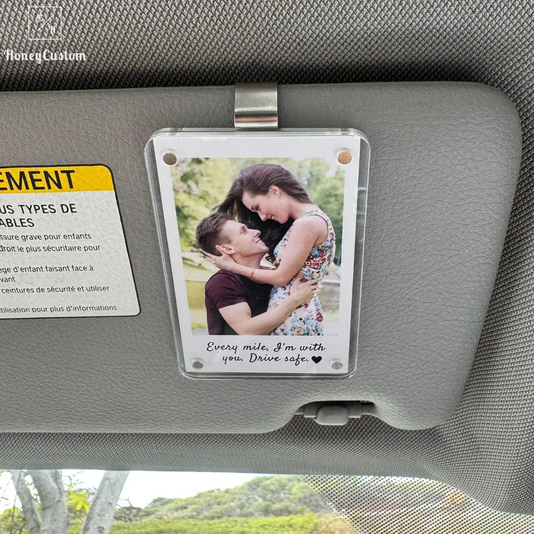 Valentine's Gift for Him - Personalized Car Visor Photo Clip, Romantic Boyfriend Gift, Couples Sa... | Etsy (US)