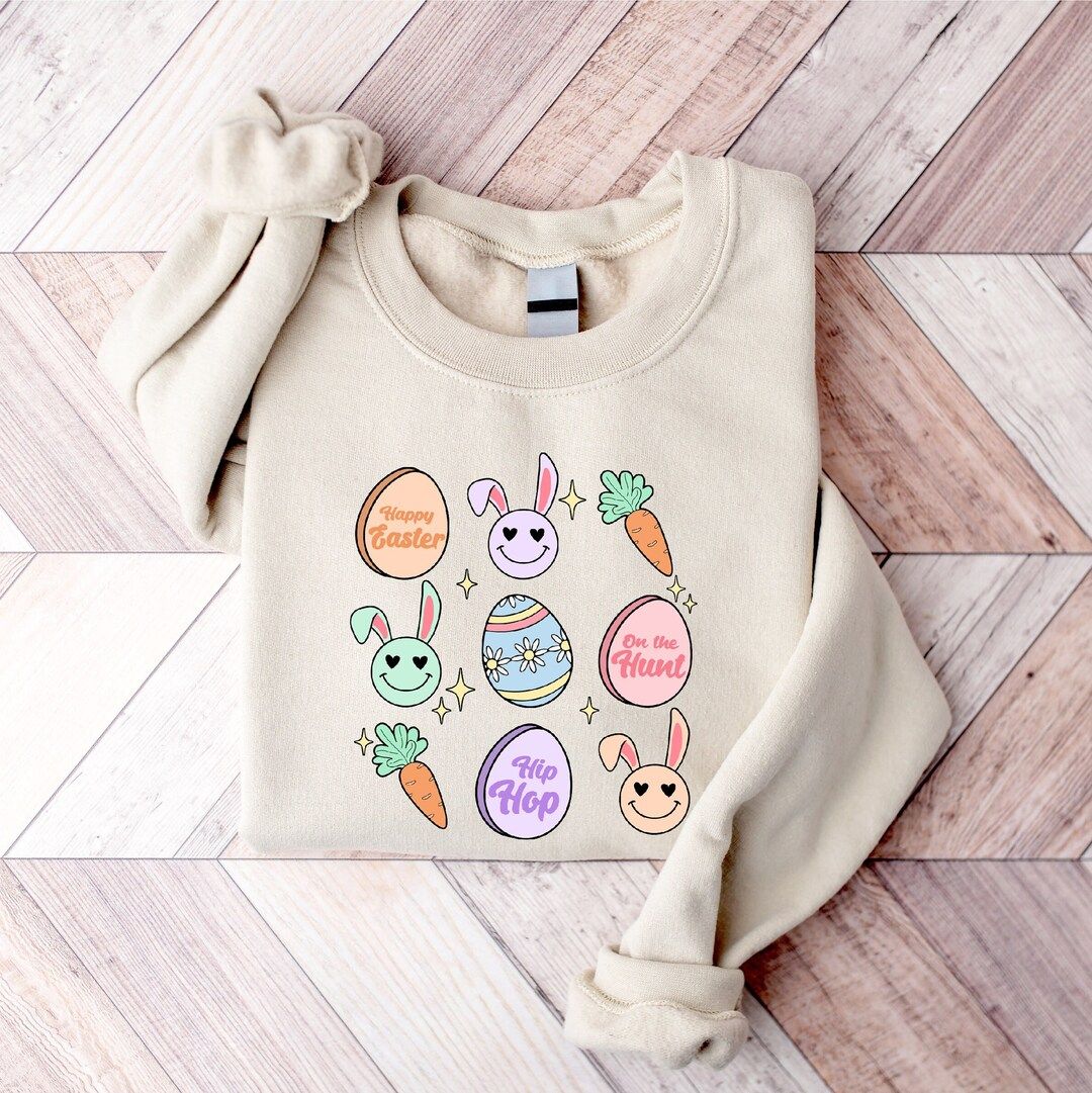 Funny  Easter Sweatshirt, Retro Teacher Easter Bunny Sweatshirt, Womens Easter Sweatshirt, Cute E... | Etsy (US)