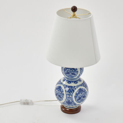 White & Blue Double Gourd Table Lamp | TK Maxx