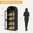 NEILA Arched Bookshelf with Doors - Glass Doors - 15.83 inches deep by 71.4 inches tall rustic am... | Walmart (US)