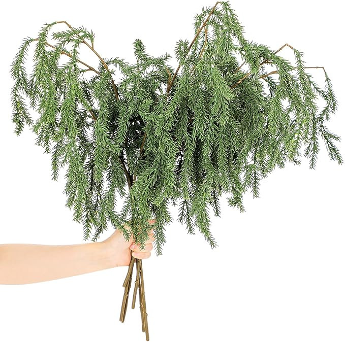 Giegxin 12 Pcs 27.6'' Artificial Christmas Norfolk Pine Branches Real Touch Norfolk Pine Picks Fi... | Amazon (US)