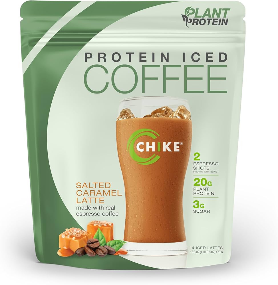 CHIKE Salted Caramel Latte Protein Iced Coffee Plant Protein, 16.8 OZ | Amazon (US)