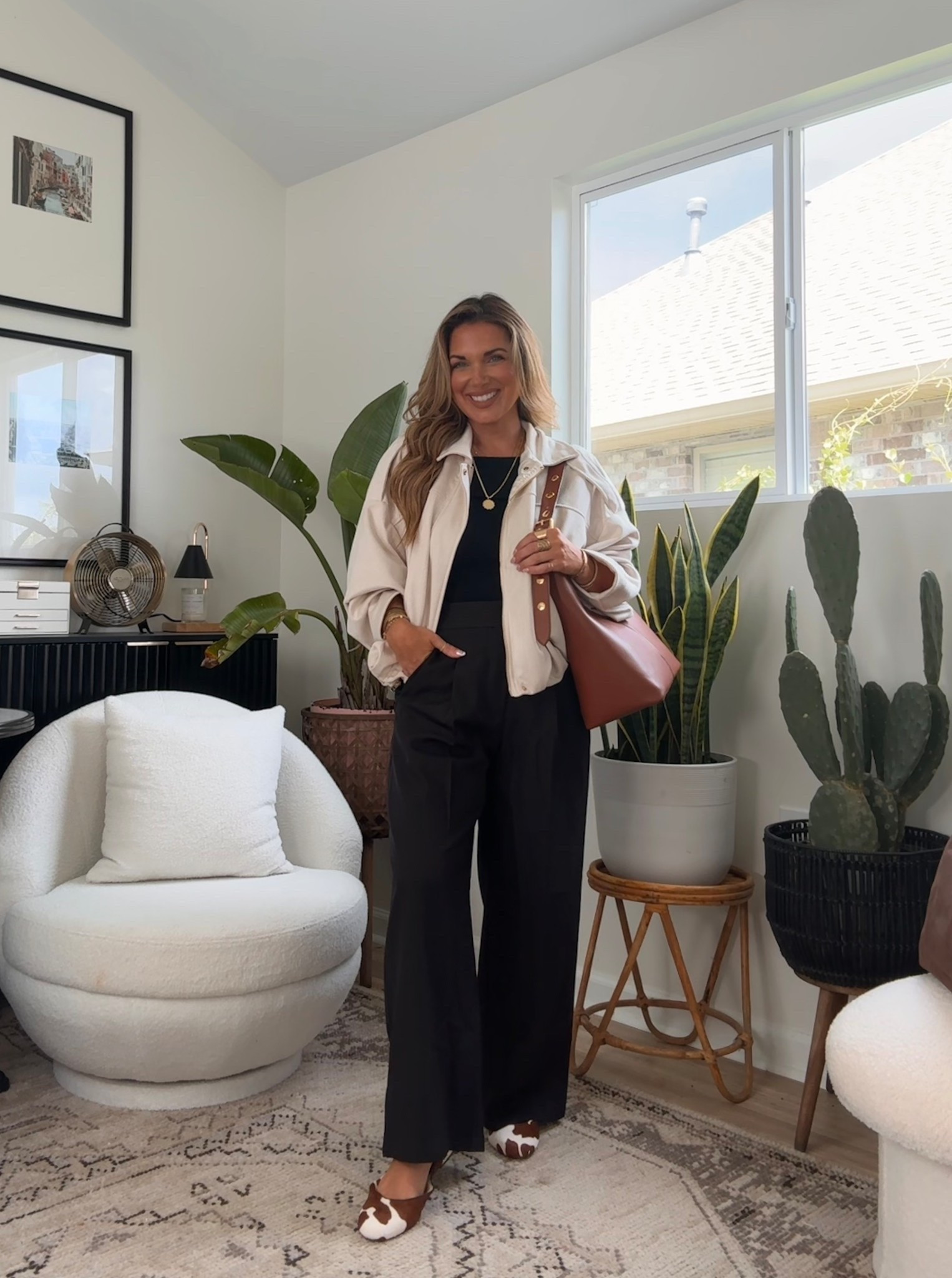 Affordable, closet staples for fall ~ 
styled multiple ways!!!! 
Loving these wrinkle free, trouser pants that have a stretchy waistband in the back!! They are perfect for work or date night. 
Wearing size small petite. 
And, these tops are great to dress up or down. Quality is 10/10 and so SOFT!! 
Fit true to size. Wearing size small. 




#LTKOver40 #LTKPetite #LTKSeasonal