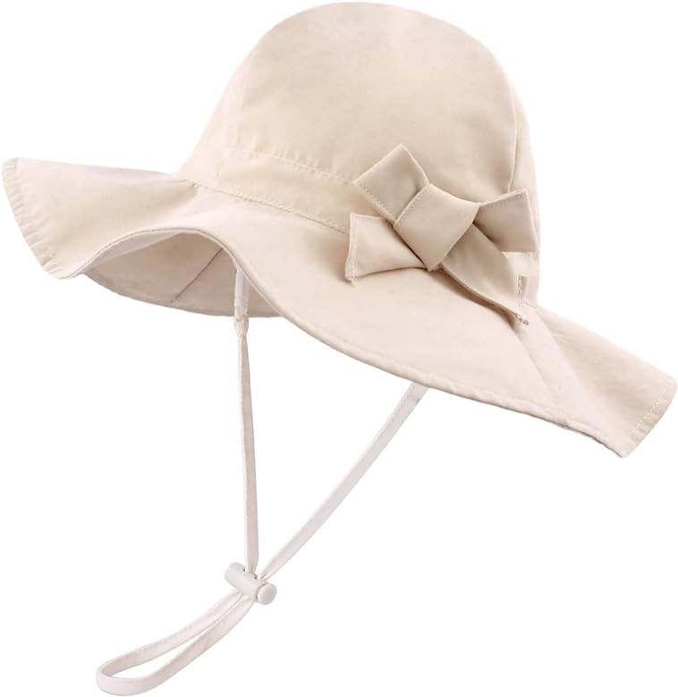 Baby Sun Hat Girls Floppy Bucket Hat Summer Toddler Outdoor Cap for Swim Beach | Amazon (US)