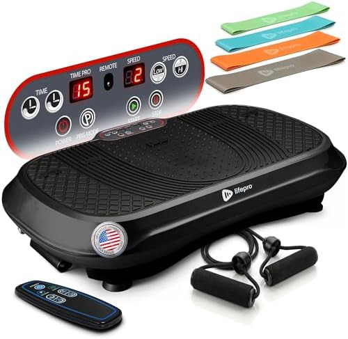 Lifepro Waver Vibration Plate Exercise Machine with 99 Speeds & 10 Presets | Resistance Bands, No... | Amazon (US)