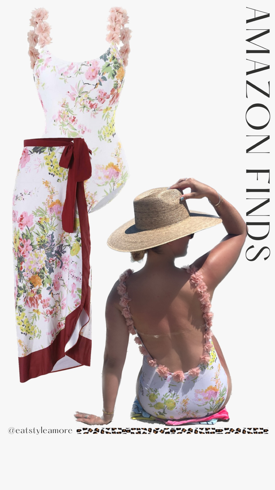 My favorite amazon fashion purchase EVER. I love these sets and this floral back is stunning. Matching set and affordable . 

#LTKsalealert #LTKswim