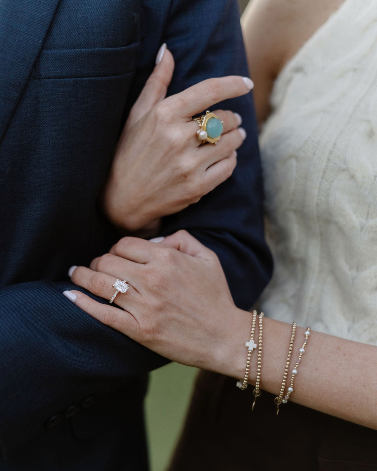 Susan Shaw ring that ~almost~ steals the show from the engagement ring ;) stone is in color aqua!

#LTKgrwm #LTKBeauty #LTKootd