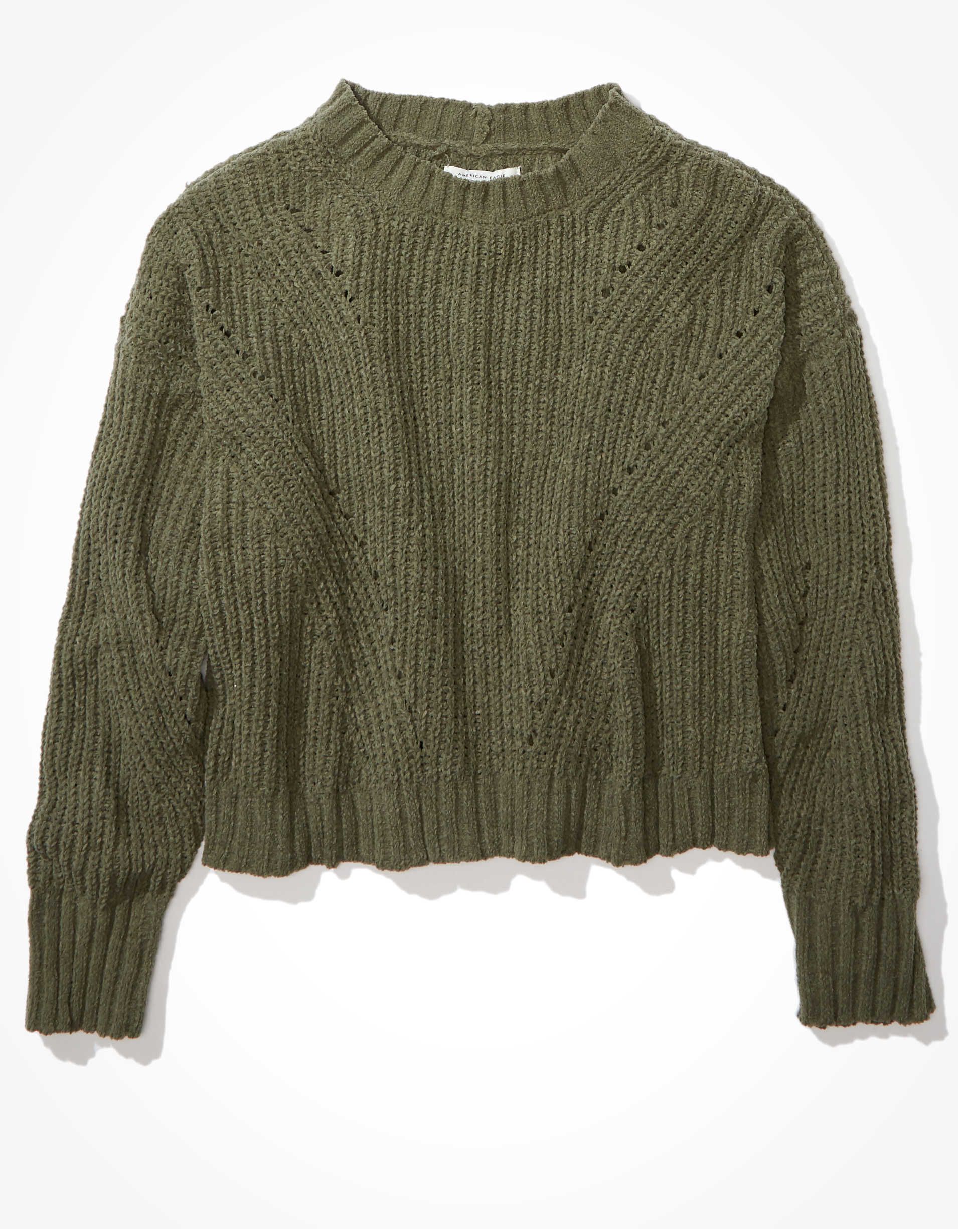 AE Chenille Crew Neck Sweater | American Eagle Outfitters (US & CA)