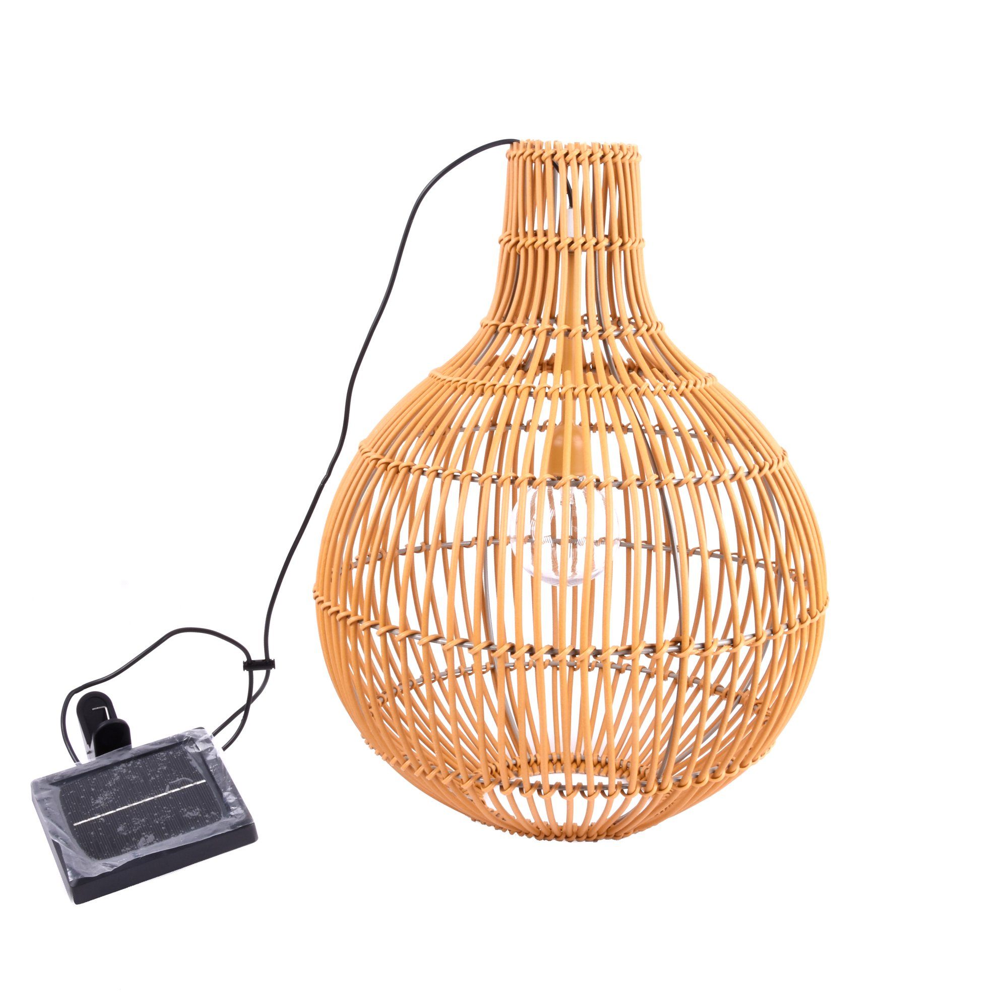 Better Homes and Gardens Vase Shaped Yellow Faux Rattan Solar-powered Lantern. | Walmart (US)