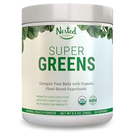 SUPER GREENS | #1 Green Veggie Superfood Powder | 30 Servings | 20+ Whole Foods (Wheat Grass, Spi... | Amazon (US)