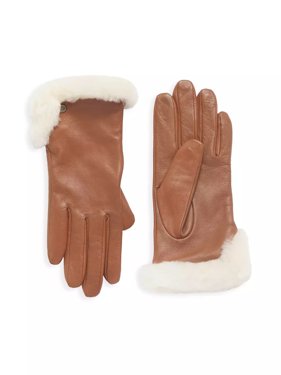 UGG Shearling-Trimmed Leather Gloves | Saks Fifth Avenue