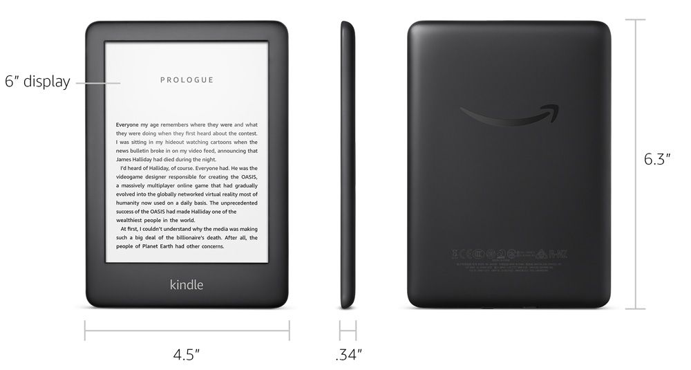 Kindle - With a Built-in Front Light - Black - Ad-Supported | Amazon (US)