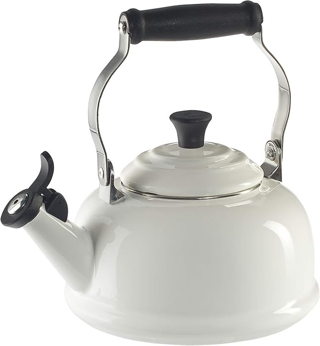 Le Creuset Enamel On Steel Whistling Tea Kettle, 1.7 qt., White | Amazon (US)