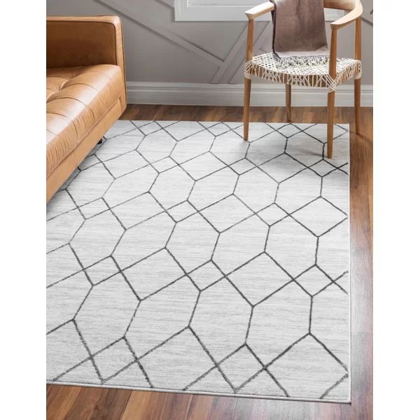 Nubieber Geometric Ivory/Gray Area Rug | Wayfair North America