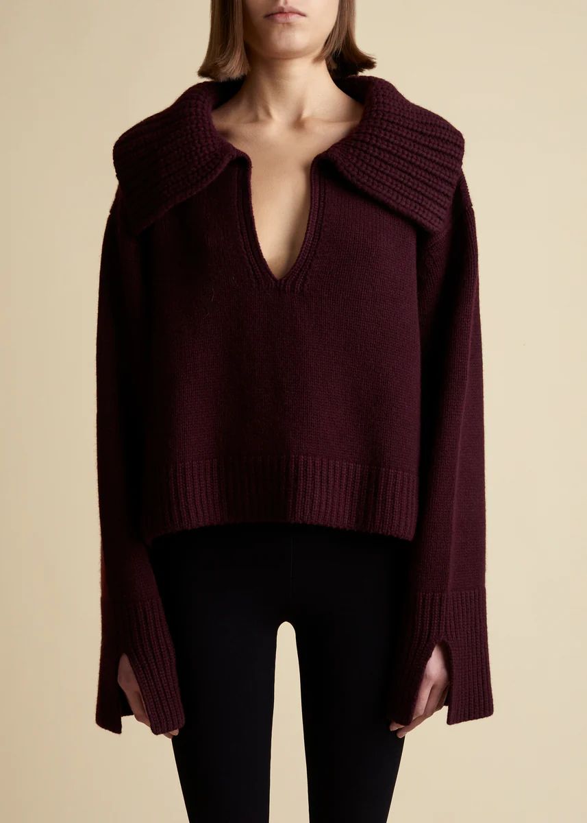 The Evi Sweater in Merlot | Khaite