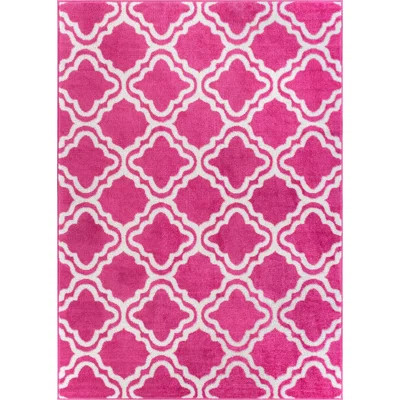 Juliet Geometric Bright Pink Area Rug Viv + Rae Rug Size: Rectangle 7'10" x 10'6 | Wayfair North America