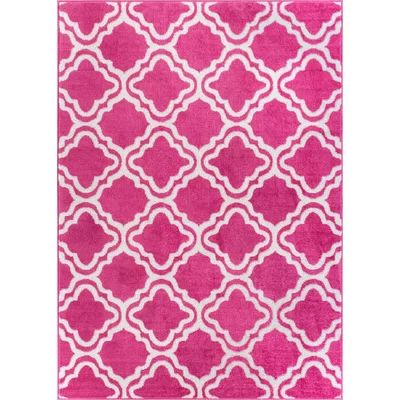 Juliet Geometric Bright Pink Area Rug Viv + Rae Rug Size: Rectangle 7'10" x 10'6 | Wayfair North America