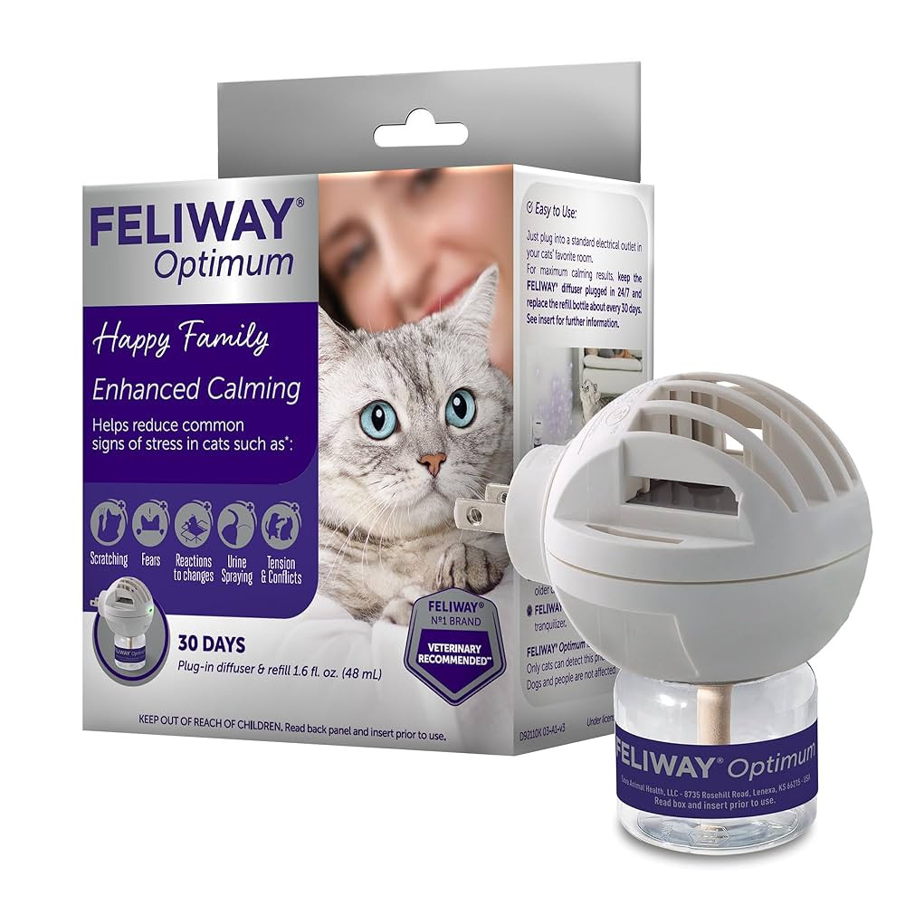 FELIWAY® Optimum 30 Day Cat Calming Plug In Pheromone Diffuser Starter Kit, 48ml - Helps Reduce ... | Amazon (US)