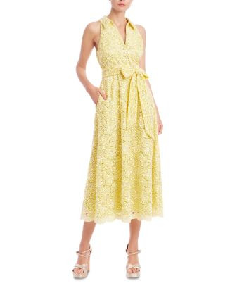 Badgley Mischka Eyelet Lace Halter Midi Dress | Bloomingdale's Women | Bloomingdale's (AU)