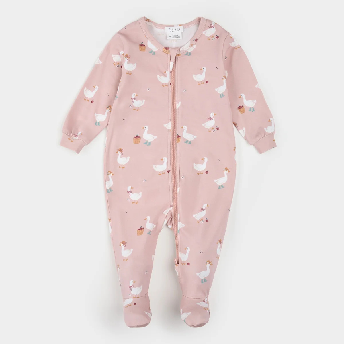 Dress-Up Duck Print on Primrose LunaKnit Sleeper | Petit Lem