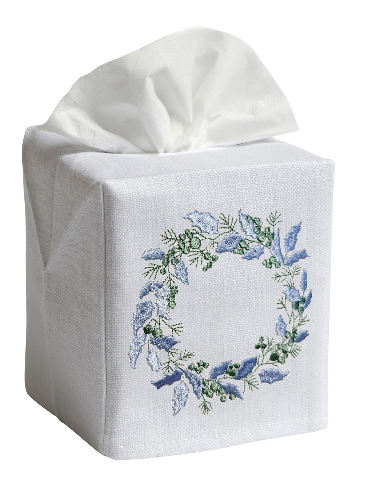 Tissue Box Cover, Embroidered, Holiday Designs by Jacaranda Living | Jacaranda Living