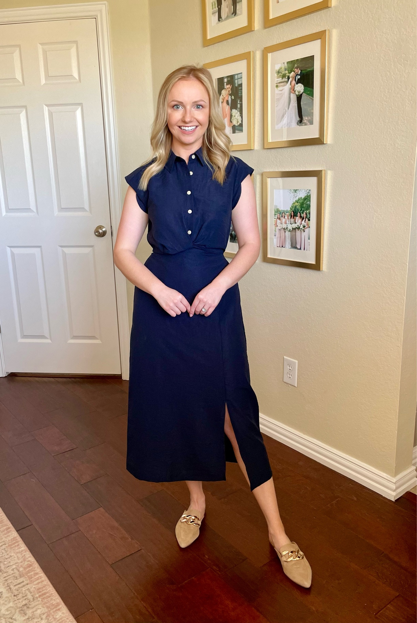 Wearing an XS regular | work dress, midi dress, spring dress, navy dress, blue dress 

#LTKstyletip #LTKFind #LTKSeasonal