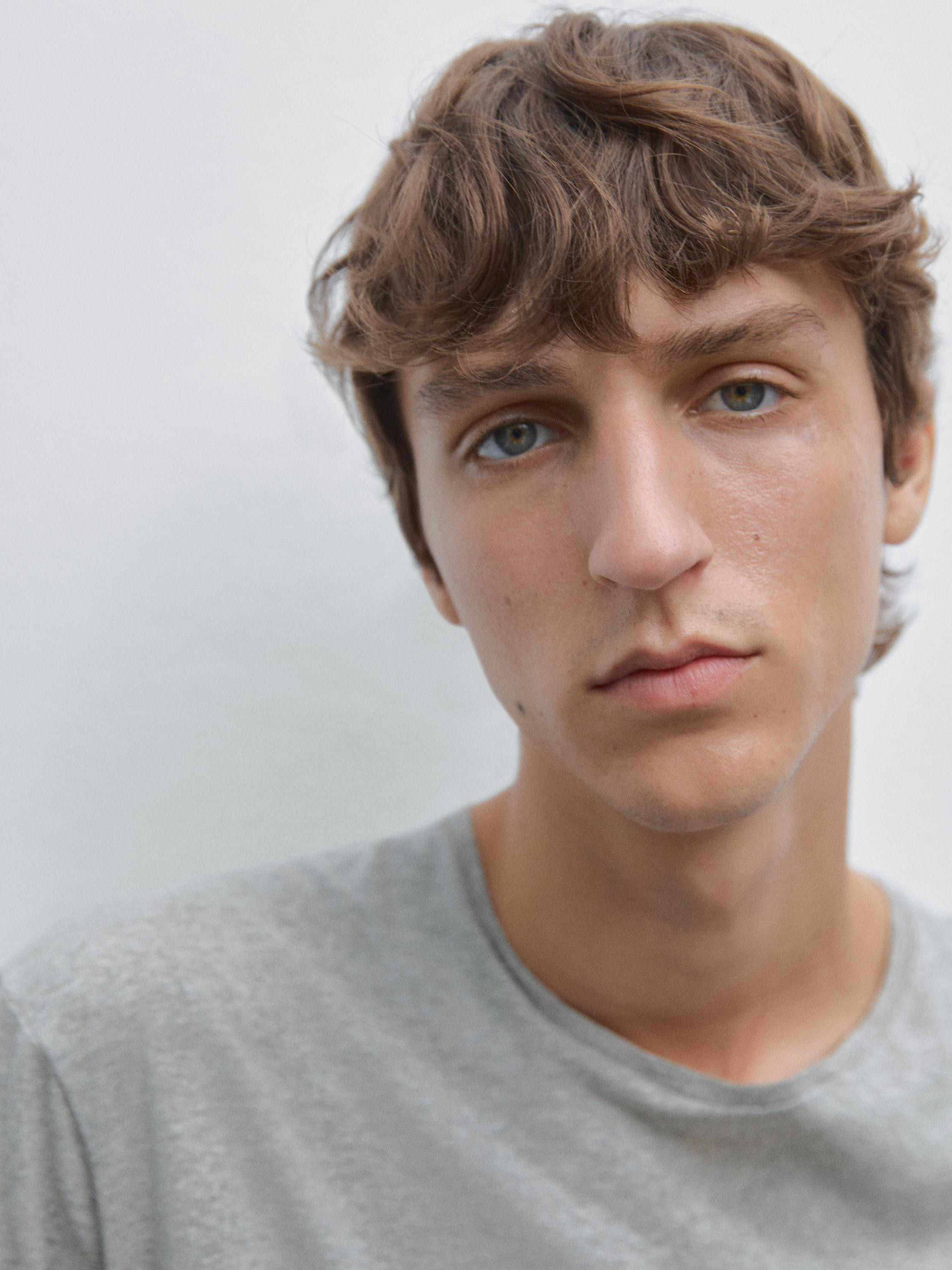 Melange cotton and linen t-shirt | Massimo Dutti US