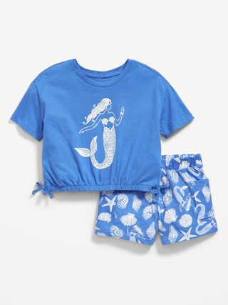 Graphic T-Shirt and Shorts Set for Toddler Girls | Old Navy (US)